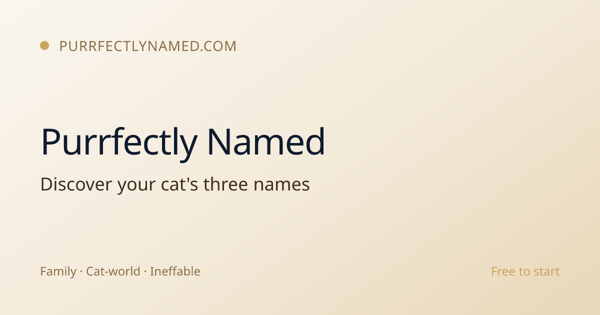 Myself and a friend built a guided naming ceremony for cats based on T. S. Eliot's three-names theor logo